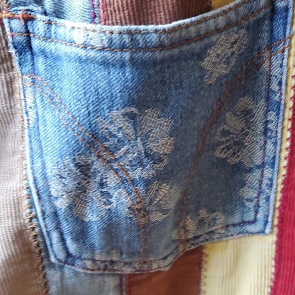 Gypsy Jeans RARE VINTAGE 70'S Striped Women's Flare Jeans - Picture 10 of 15